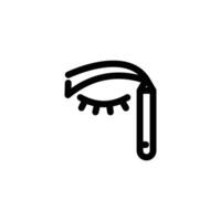 Eyebrow Pencil incomplete line art icon template vector
