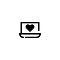 Laptop incomplete line art icon template vector