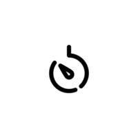 Stopwatch incomplete line art icon template vector