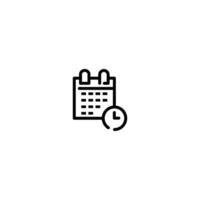 Calendar incomplete line art icon template vector