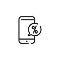 Smart phone incomplete line art icon template vector