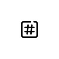 Hashtag incomplete line art icon template vector