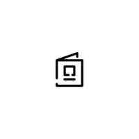 Baby Book incomplete line art icon template vector