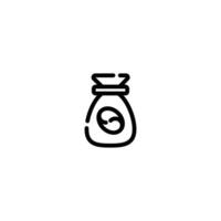 Coffee Bag incomplete line art icon template vector