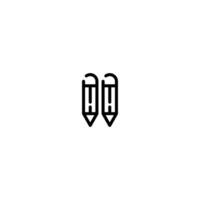 Pencils incomplete line art icon template vector