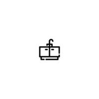 Tap incomplete line art icon template vector