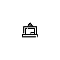 Blackboard incomplete line art icon template vector