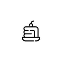 Cake incomplete line art icon template vector