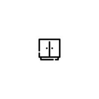 Cabinet incomplete line art icon template vector