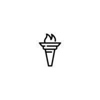 Torch incomplete line art icon template vector