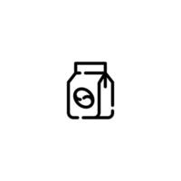 Coffee Bag incomplete line art icon template vector