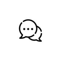 Chat incomplete line art icon template vector