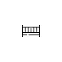 Cot incomplete line art icon template vector