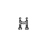 Queue incomplete line art icon template vector