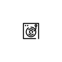 Vinyl Player incomplete line art icon template vector