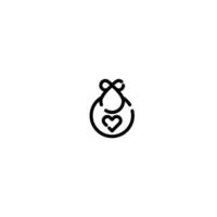 Baby Bib incomplete line art icon template vector