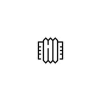 Accordion incomplete line art icon template vector