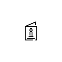 Birthday Card incomplete line art icon template vector