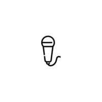 Microphone incomplete line art icon template vector