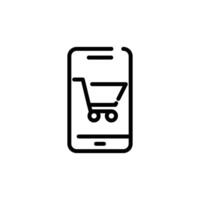 Mobile Phone incomplete line art icon template vector