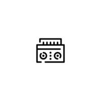 Boombox incomplete line art icon template vector