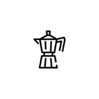 Coffee Maker incomplete line art icon template vector