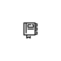 Notebook incomplete line art icon template vector
