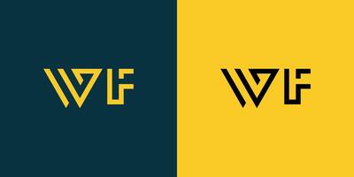 WF monogram logo design. vector