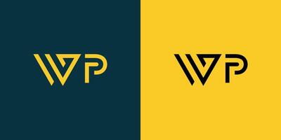 WP monogram logo design. vector