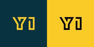 YI monogram logo design. vector