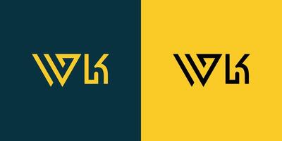 WK monogram logo design. vector