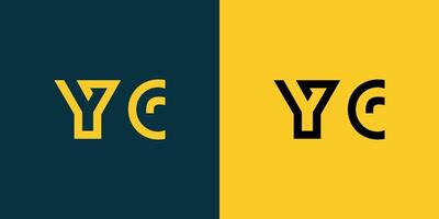 YC monogram logo design. vector