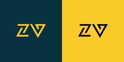 ZV monogram logo design. vector