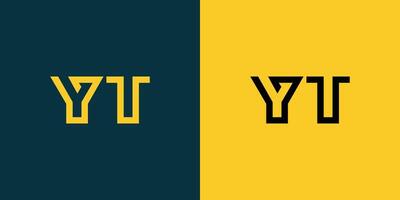 YT monogram logo design. vector
