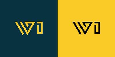 WI monogram logo design. vector