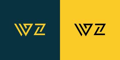 WZ monogram logo design. vector