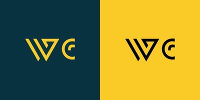 WC monogram logo design. vector