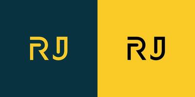 RJ monogram logo design. vector