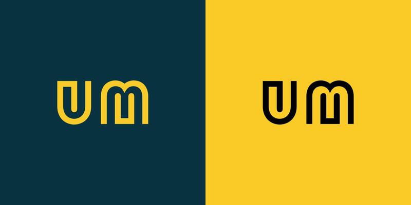 UM monogram logo design.