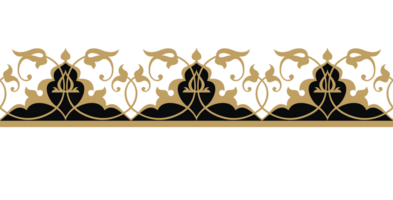 Frame border edge design element, Arabic style Islamic ornament. Suitable for use as frame borders, calligraphy, certificates, etc. png
