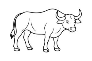 An outline drawing of a bull vector