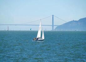 Berkeley, CA, 2007 - Sailboats On San Francisco Bay With Golden Gate Bridge photo