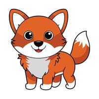 A cartoon fox with big eyes and a smile vector