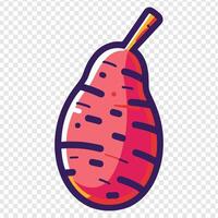 A cartoon pear with a stick on it vector