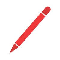 Pencil sign illustration. Red icon on white background. Flat style. Pencil flat icon isolated on white background for your web and mobile app design. Education design element vector