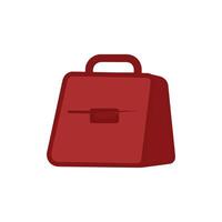 Red bag icon isolated on white background. Briefcase icons set. Suitcase symbol. set of collections of suitcase icons with various shapes. Brown briefcase icon element design vector