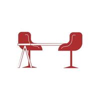 Two chairs icon on white background. Cartoon chair icon for web design isolated on white background. Meeting chair illustration design. Illustration element design with cafe theme vector