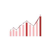 Business graph icon on background for graphic and web design. Flat color design. Creative element design illustration concept symbol for financial report or analysis vector