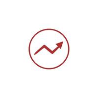Arrow up icon Illustration design Logo template. Lightning design in line style illustration. Eps 10. In red and white color. Design element illustration with technology theme vector