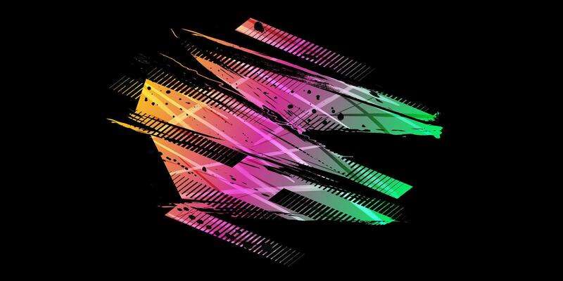 Sport Cover or Poster Design with Colorful Gradient Brush Strokes. Abstract Background Design in Grunge Style